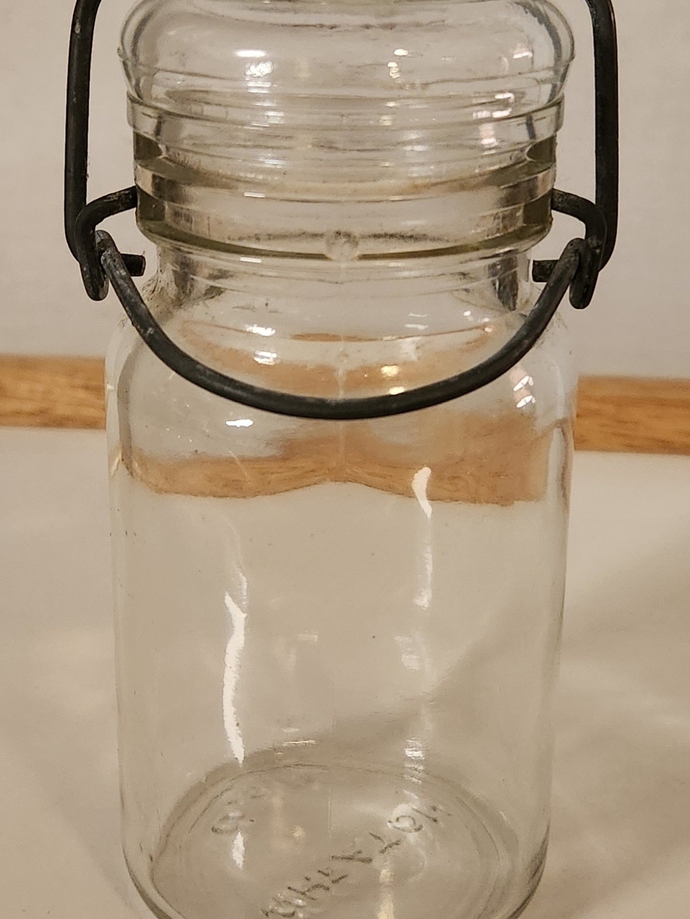 Vintage Wheaton USA Clear Glass 8oz Canning Jar - Wire Bail & Lid 5.5"